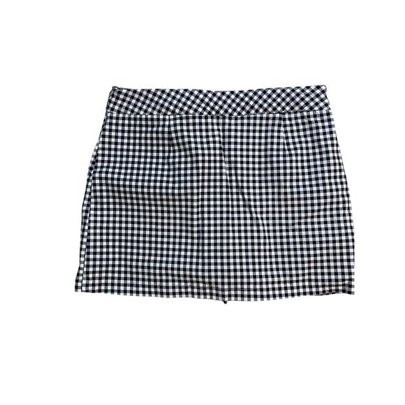 Crown & Ivy Mini Skirt Skort Womens 12 Blue Gingham Wrap Tie Preppy Summer - Picture 5 of 10
